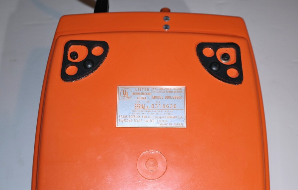 Vintage Sears Adding Machine Model 888.58801 Burnt Orange W/ Case