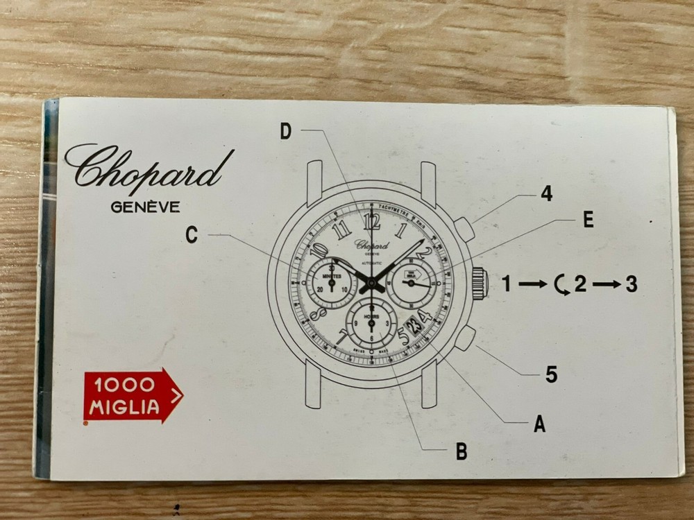 CHOPARD GENUINE 1000 MIGLIA MANUAL BOOKLET REF 16/8331