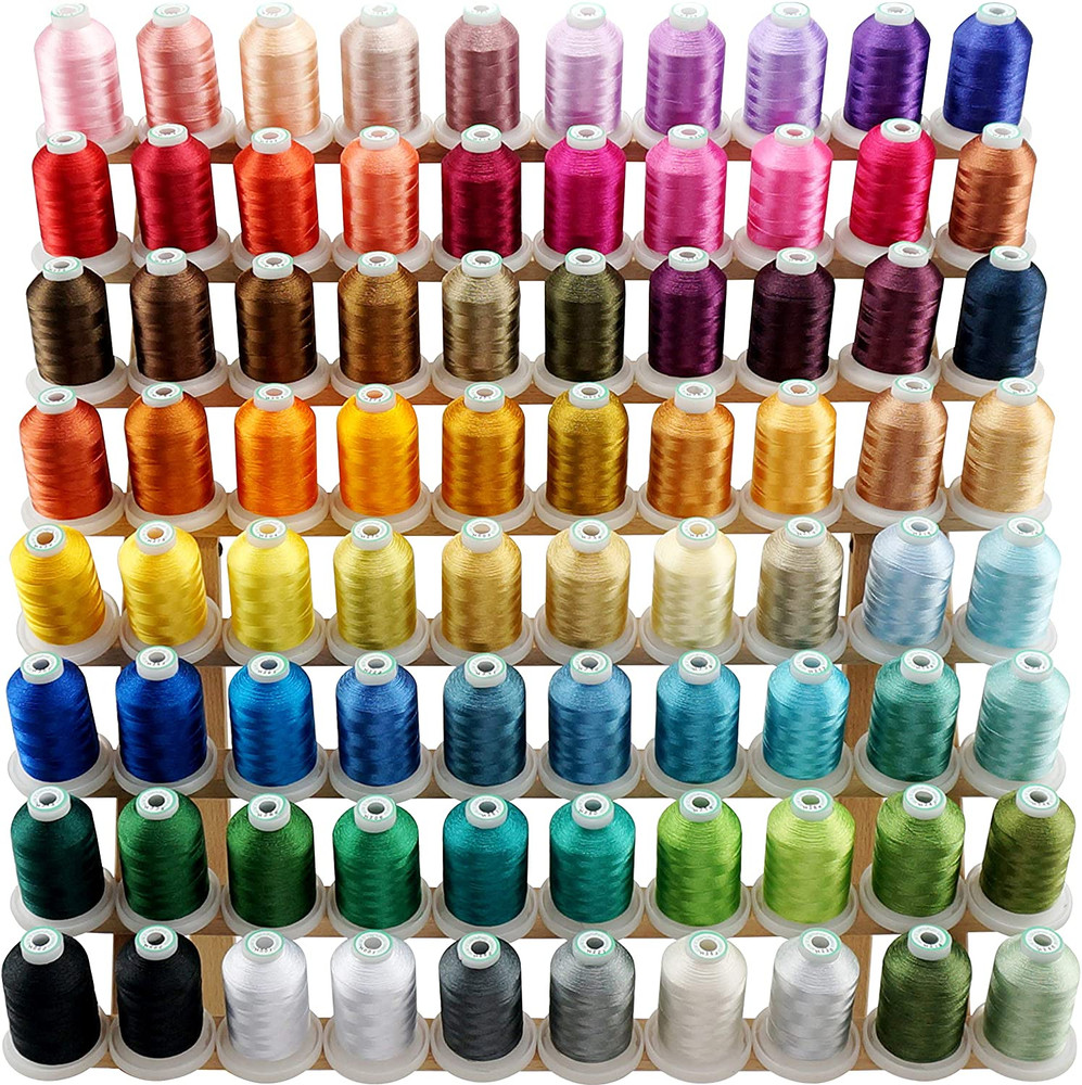 Brothread 80 Spools 1000M Polyester Embroidery Thread Kit for Janome & Robisan