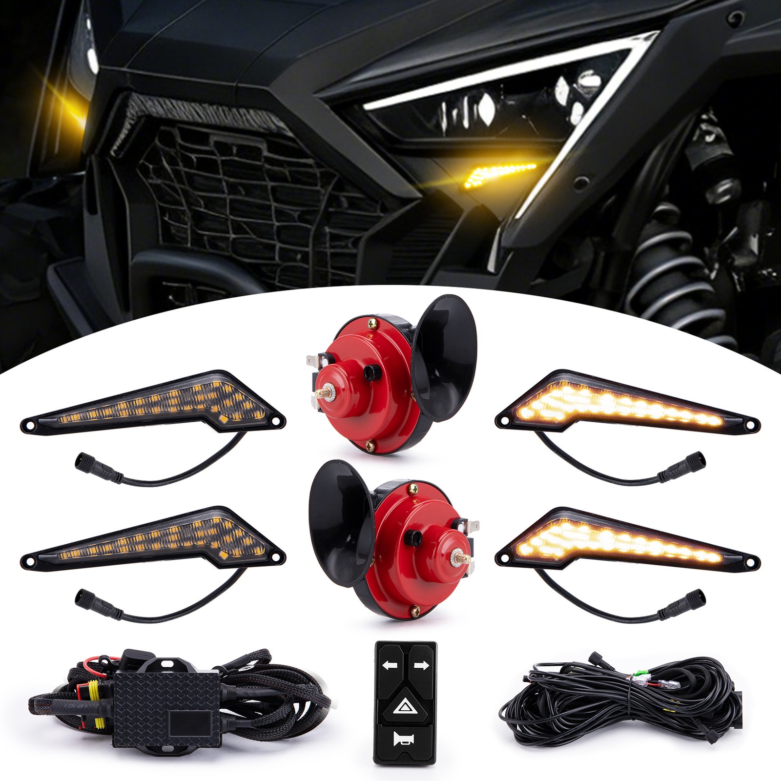 UTV LED Lights Turn Signal Horn Street Legal Kit Blinker For Polaris RZR XP 1000