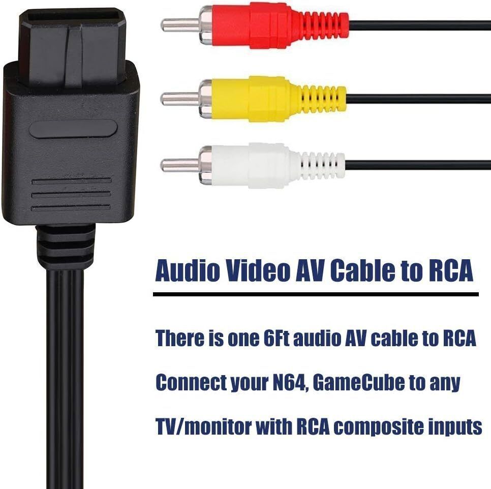 N64 SNES Gamecube RCA AV TV Audio Video Stereo Cable Cord For Nintendo 64 LOT