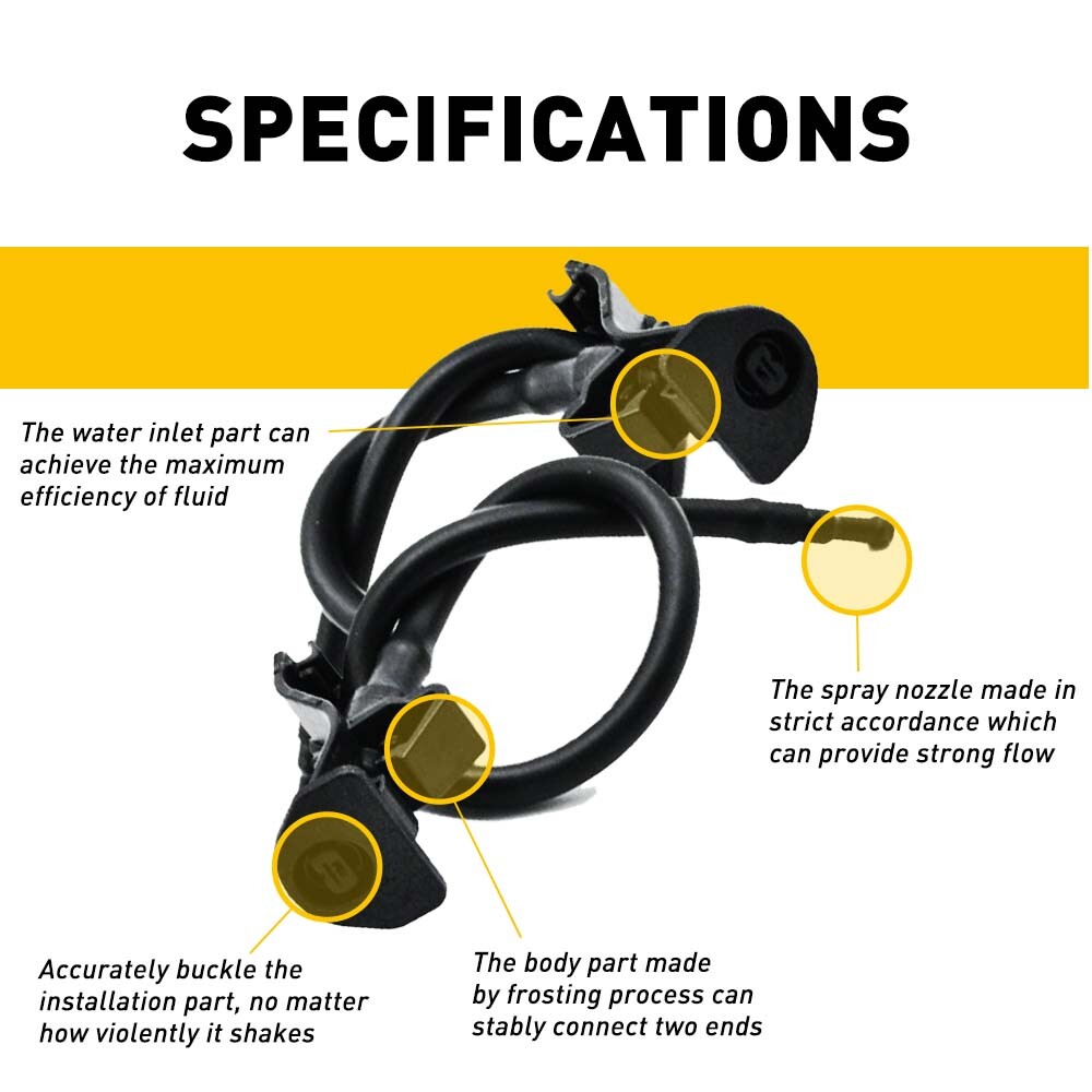 2 PCS For Ford Explorer 2011-2018 Windshield Wiper Washer Nozzle Sprayer Jets