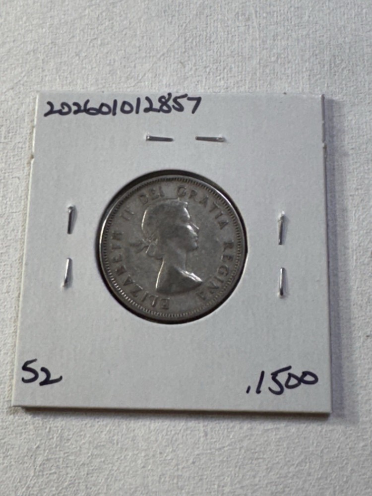 1957 Canada 25 Cents Silver Coin