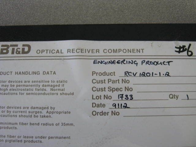 BT&D High Speed Optical Receiver Evaluation Board