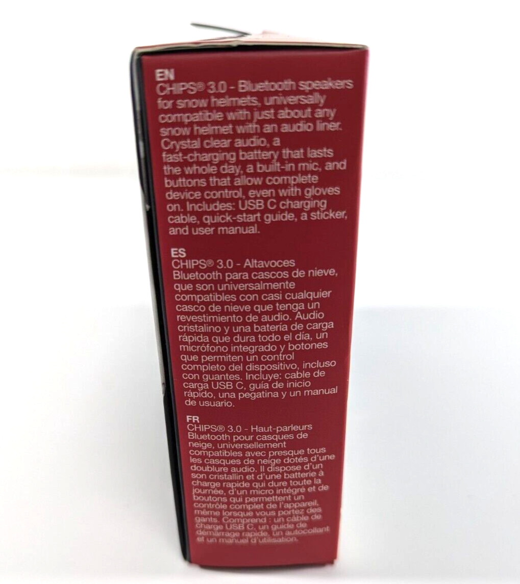 Outdoor Tech Chips 3.0 Wireless Helmet Audio Headset Easy One Touch Red OT0054