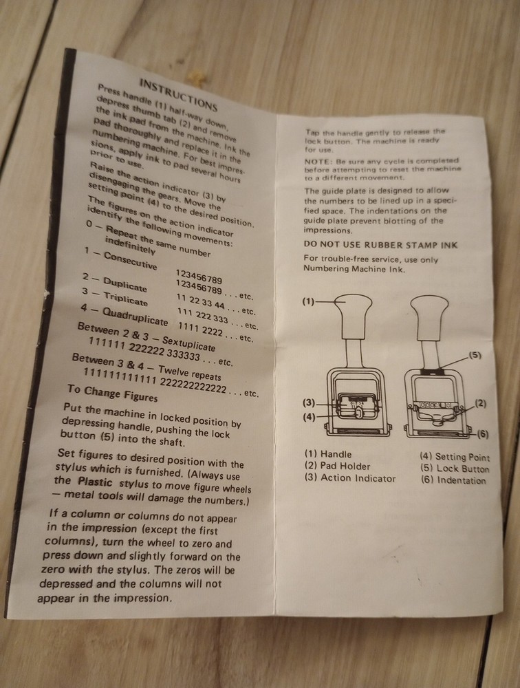 Self Inking Automatic NUMBERING STAMP MACHINE WITH INK AND STYLUS