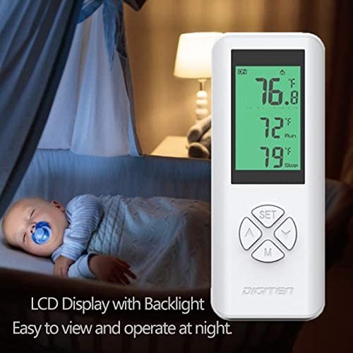 DIGITEN Wireless Temperature Controlled Outlet, Digital Plug-in White, Black