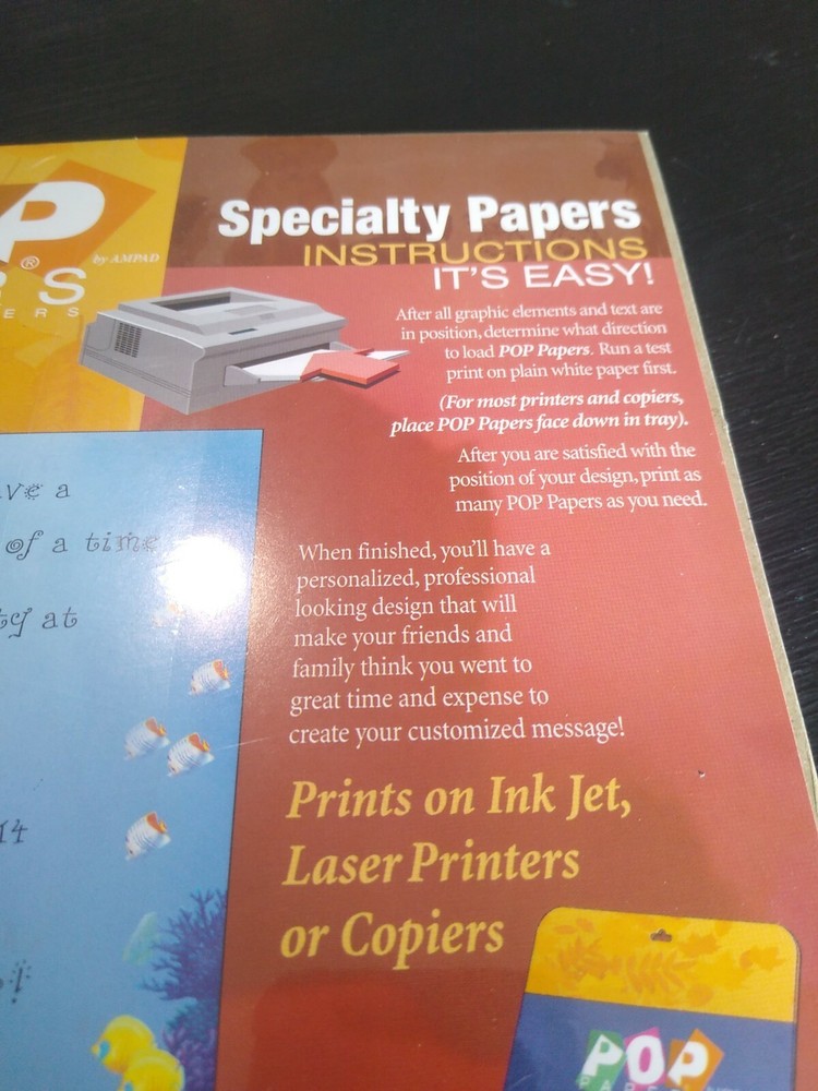 "POP" Specialty Papers “Sea Party” Bordered Printer Paper 100 Count