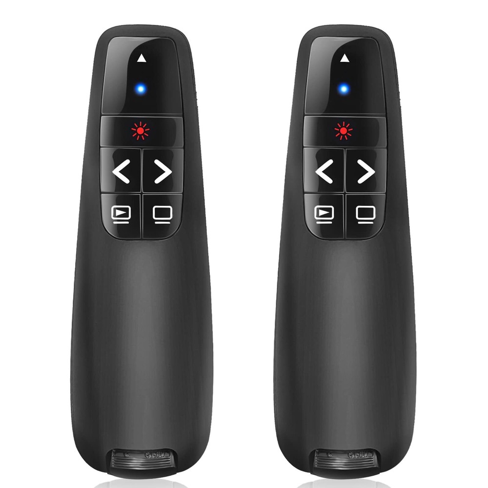 2 Units Wireless Presenter Remote USB Clicker for PPT Classroom Slideshow