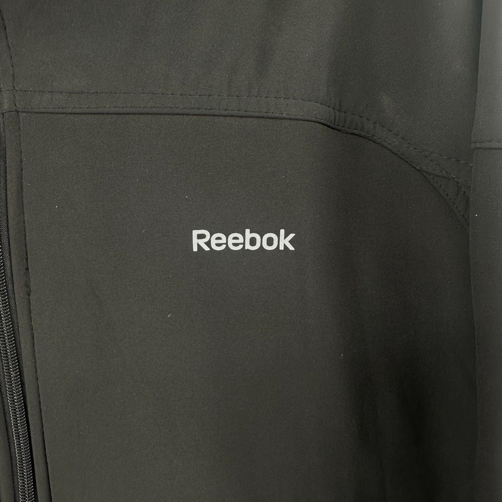 Reebok Men's Shell Jacket Size Medium Black Full Zip Fleece Lined