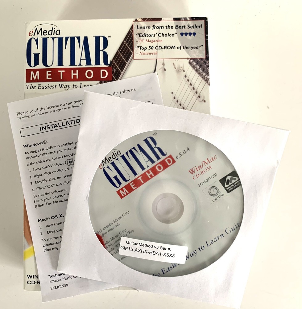 eMedia Guitar Method v5 for PC, Mac — Disc Only Unused