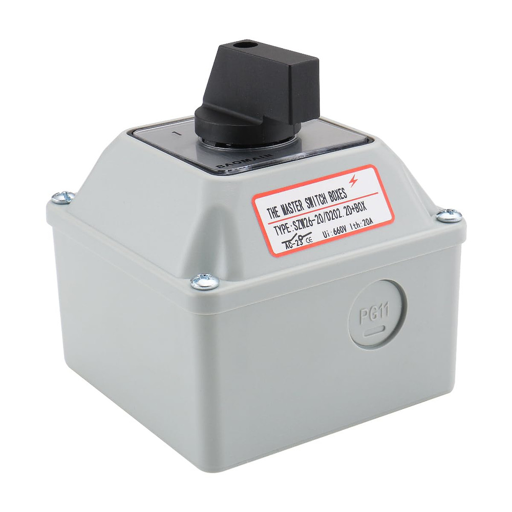 Rotary Changeover Switch 660V 20A 3 Position 2 Phase