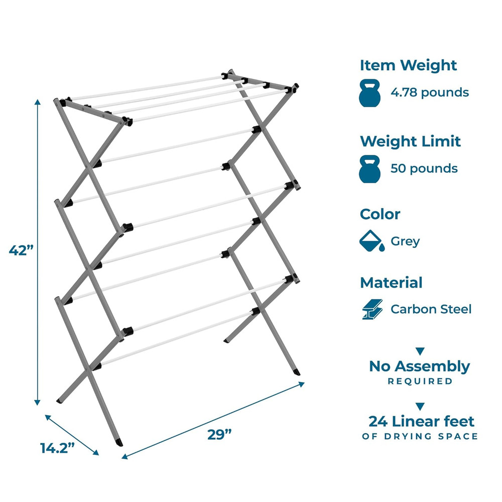 Collapsible Clothes Drying Rack – Durable, Space-Saving Laundry & Towel Rack