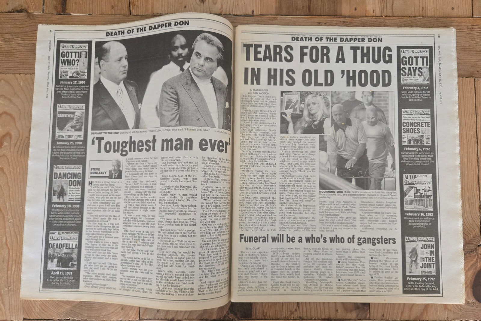 “DAPPER DON DEAD” – Gangster John Gotti Death - New York Post – June 11, 2002