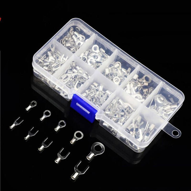 320 Pcs Non-Insulated Ring Fork U-Type O-Type Terminals Battery Cable Terminals