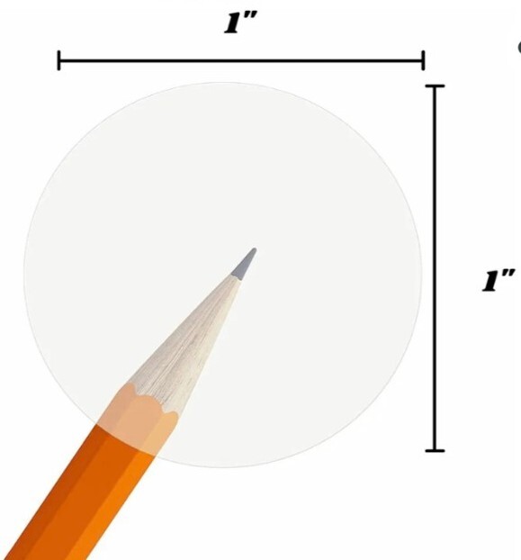 100 pcs Clear Transparent Retail Package Seals 1 INCH round Circle Seal Sticker