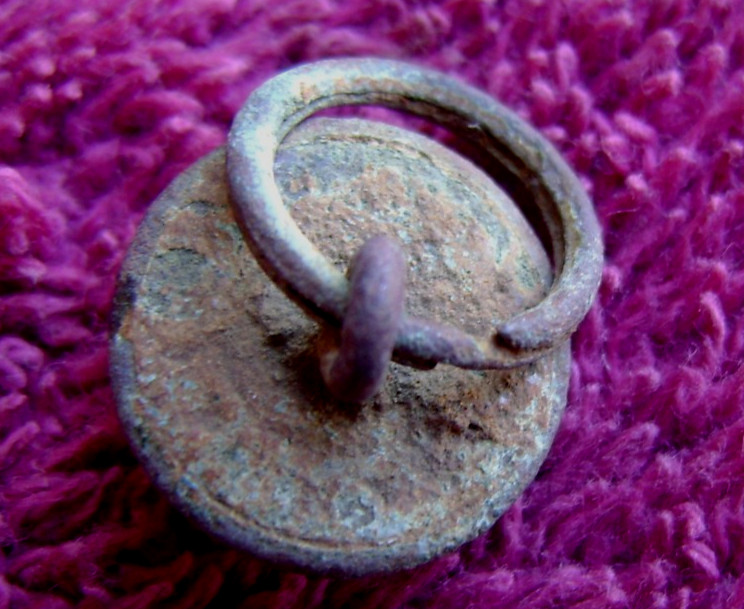 DUG CIVIL WAR UNION STAFF OFFICER CUFF BUTTON GILTED (SHILOH)