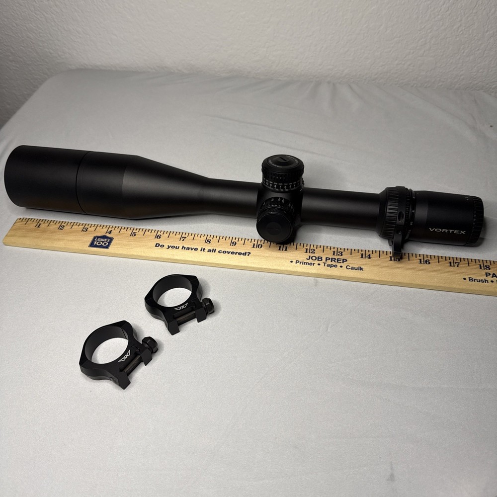 Vortex Strike Eagle 5-25x56 FFP Riflescope with EBR-7C MOA With Scope Rings