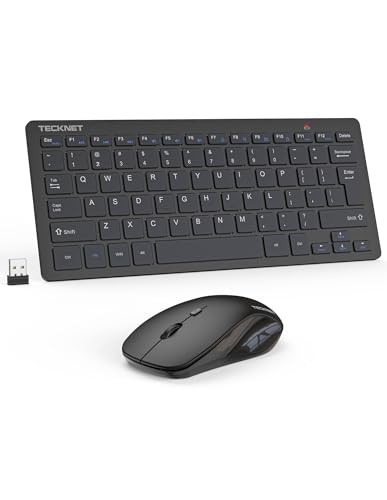 Wireless Keyboard and Mouse Combo, Mini Cordless Computer Keyboard and Black