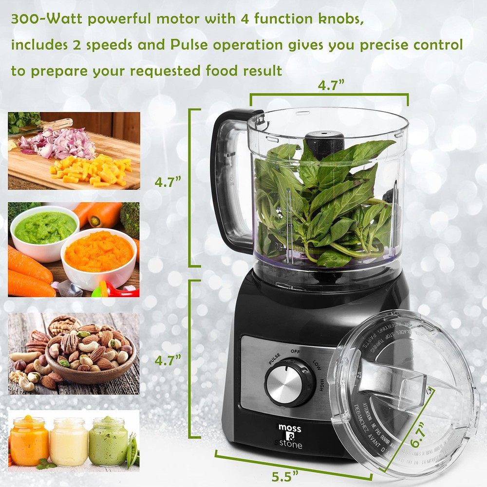 3 Cup Mini Food Processor Strong Vegetable Chopper for Dicing Chopping Mincin...