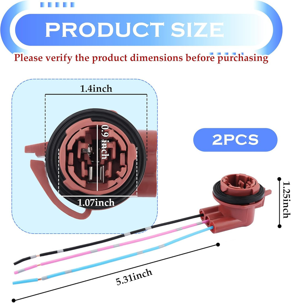 2PCS 3157 Bulb Socket,Turn Signal Socket/Tail Light Sockets/Brake Light Sockets