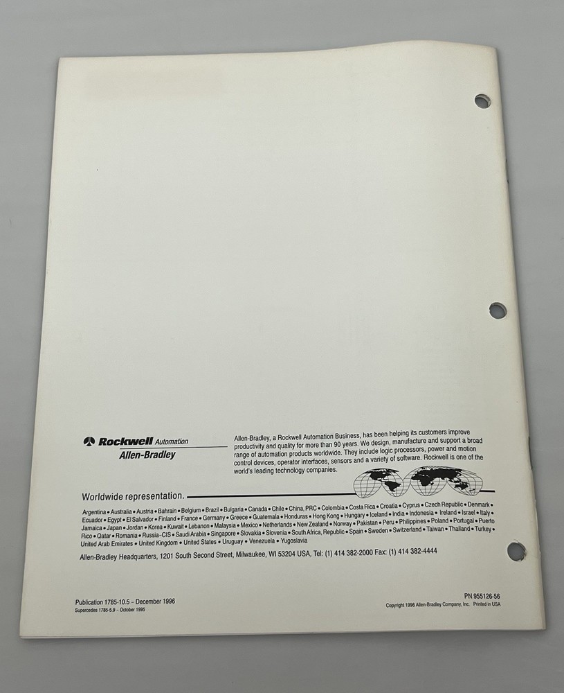 Allen-Bradley 1996 Ethernet PLC-5 Programmable Controller Quick Start Manual