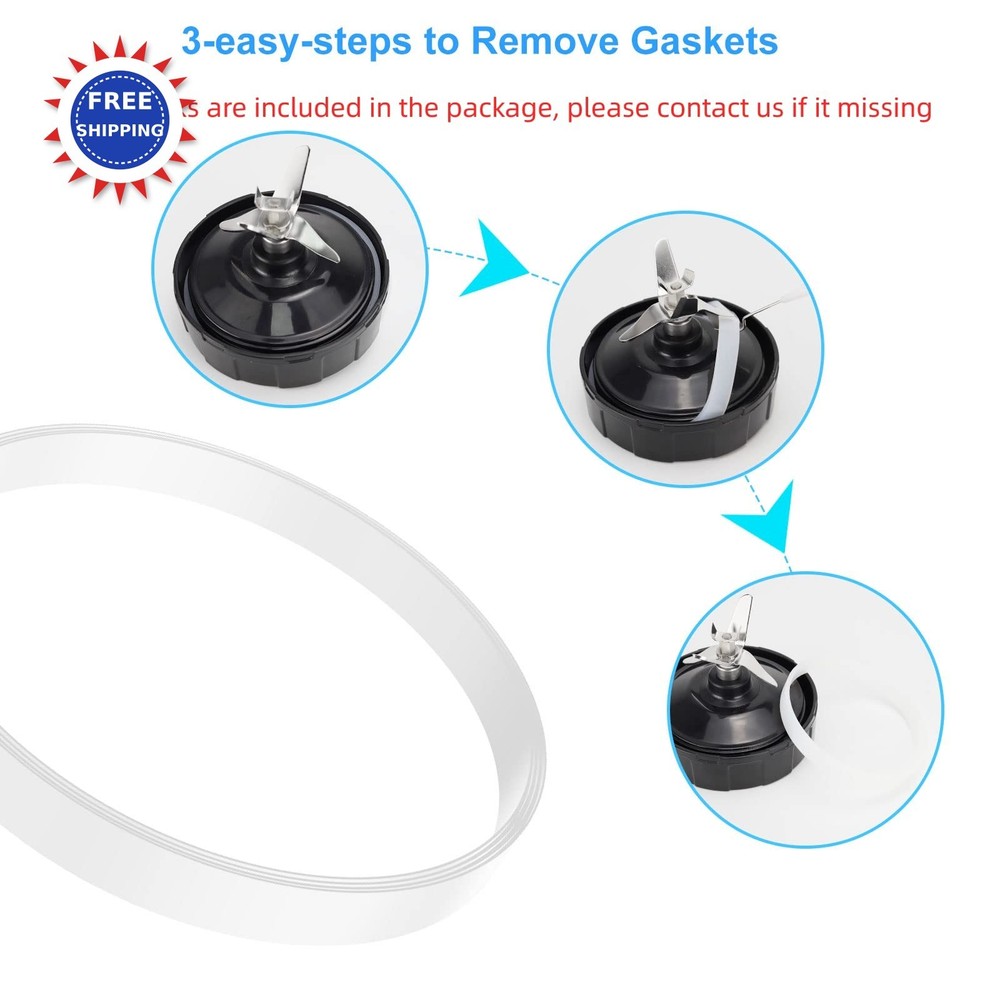3 Pack Rubber Gaskets Replacement Seal White Ring for Nutri Ninja Blender Auto