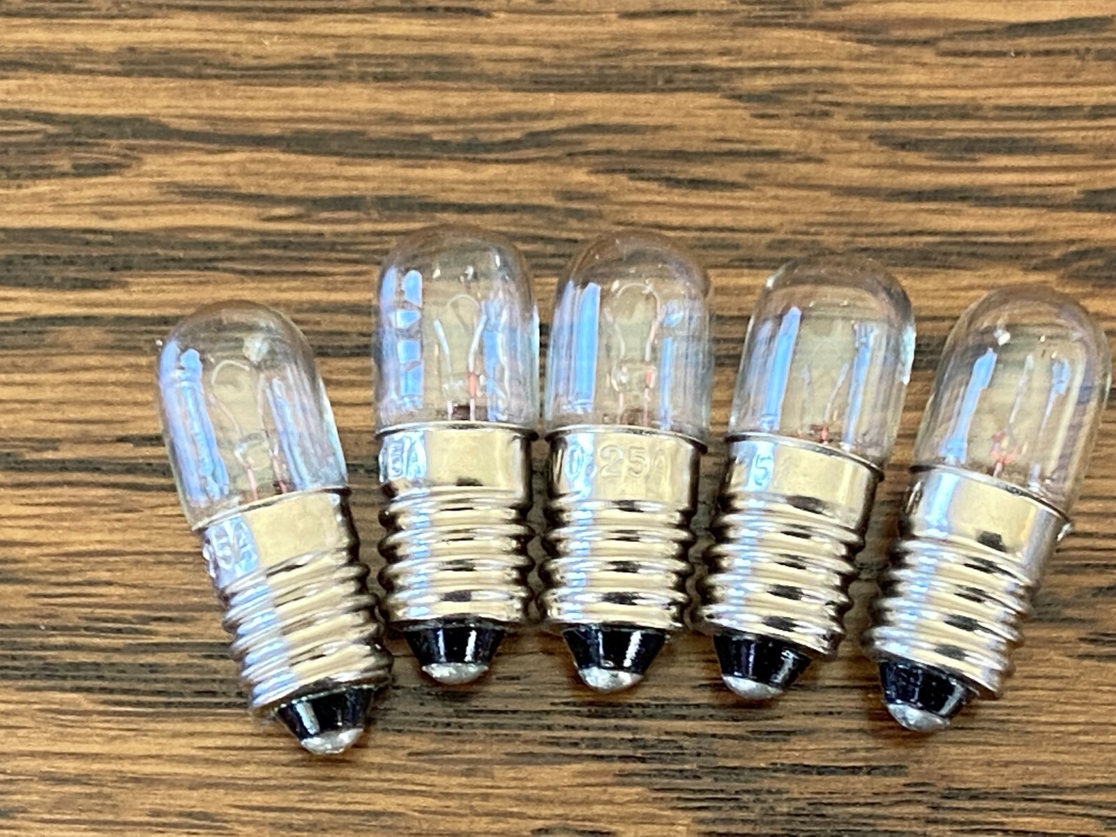5 New #46 Incandescent Screw Base Lamp Light Bulbs 6v 6.3v .25A E10 (Qty)