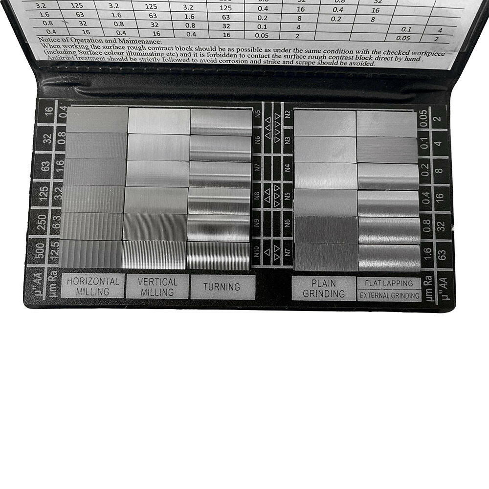 30 Pc Specimen Surface Roughness Comparator Composite Pocket Set Gauge