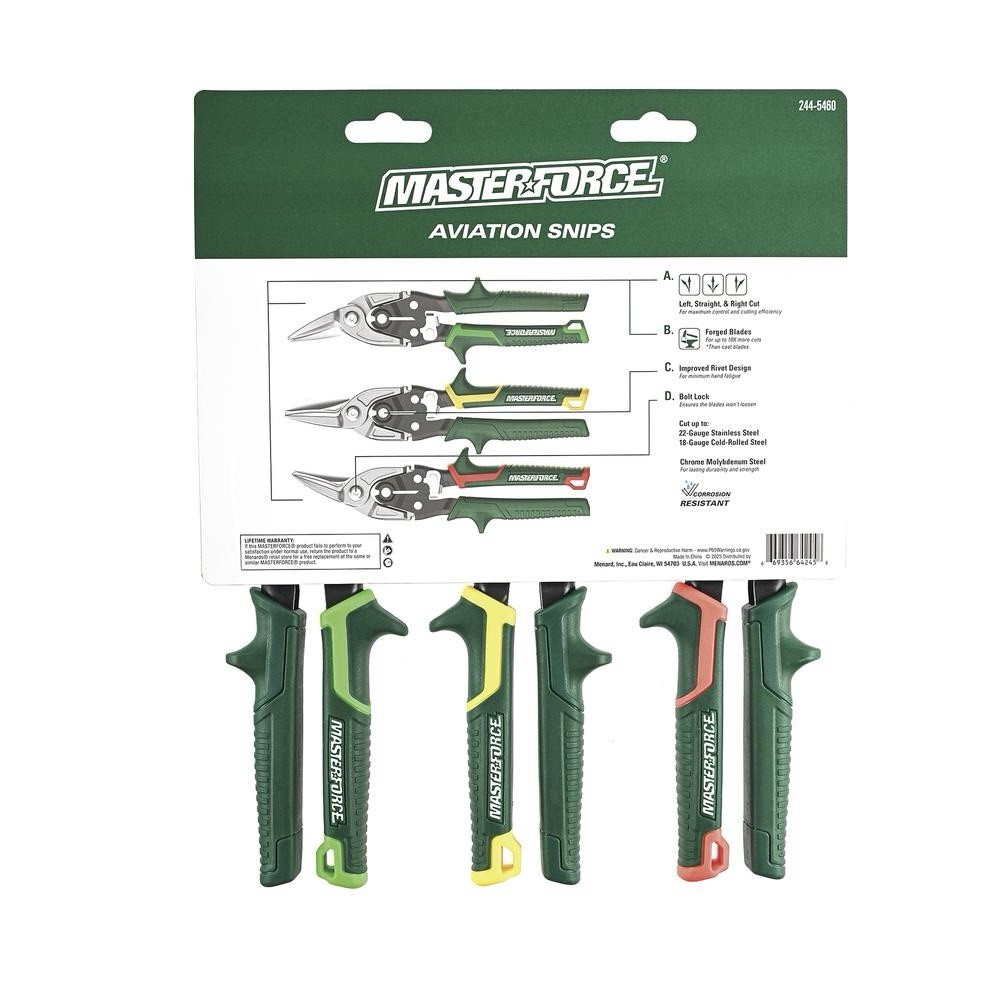 Masterforce 3 Piece 10” Aviation Tin Snips