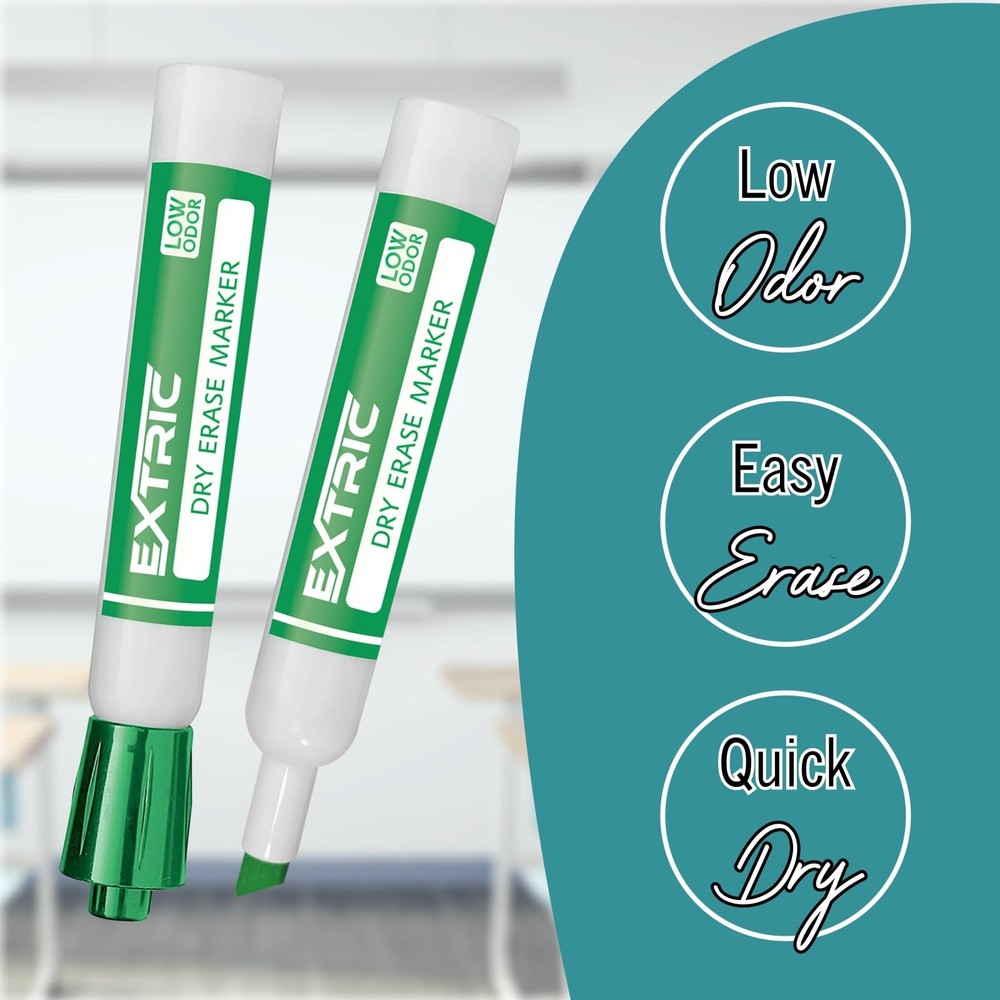 36 Count Green Dry Erase Markers Chisel Tip Bulk Classroom Pack Whiteboard