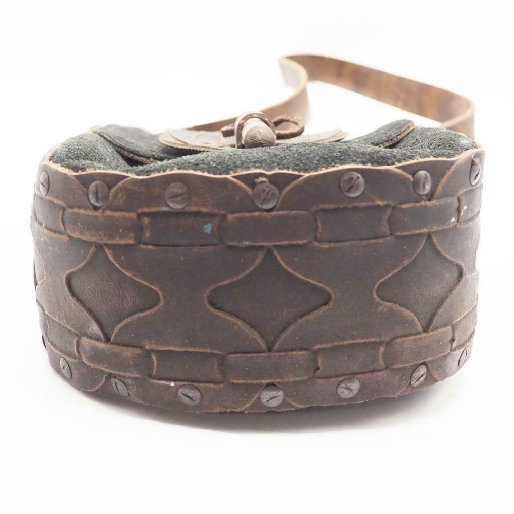 Hand Tooled Design Leather Suede Purse
