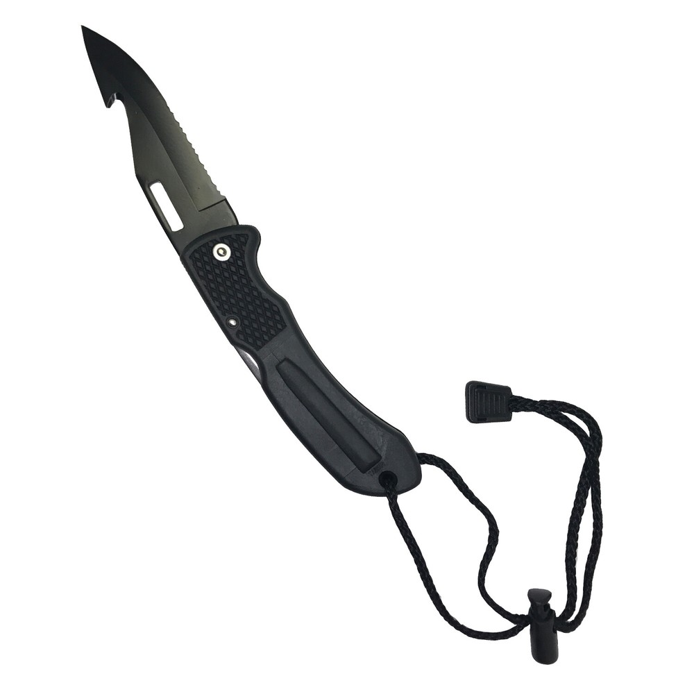 Scuba Choice Foldable Low Volume Black Blade Point Tip BCD Knife