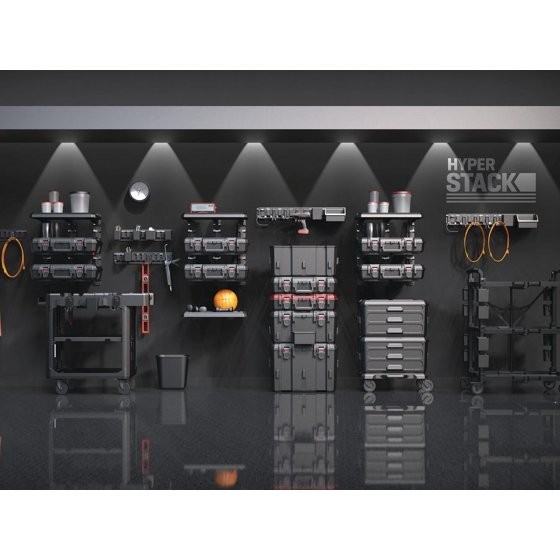 Hyper Tough Hyper Stack 3-Pc Modular Rolling Toolbox System - Black