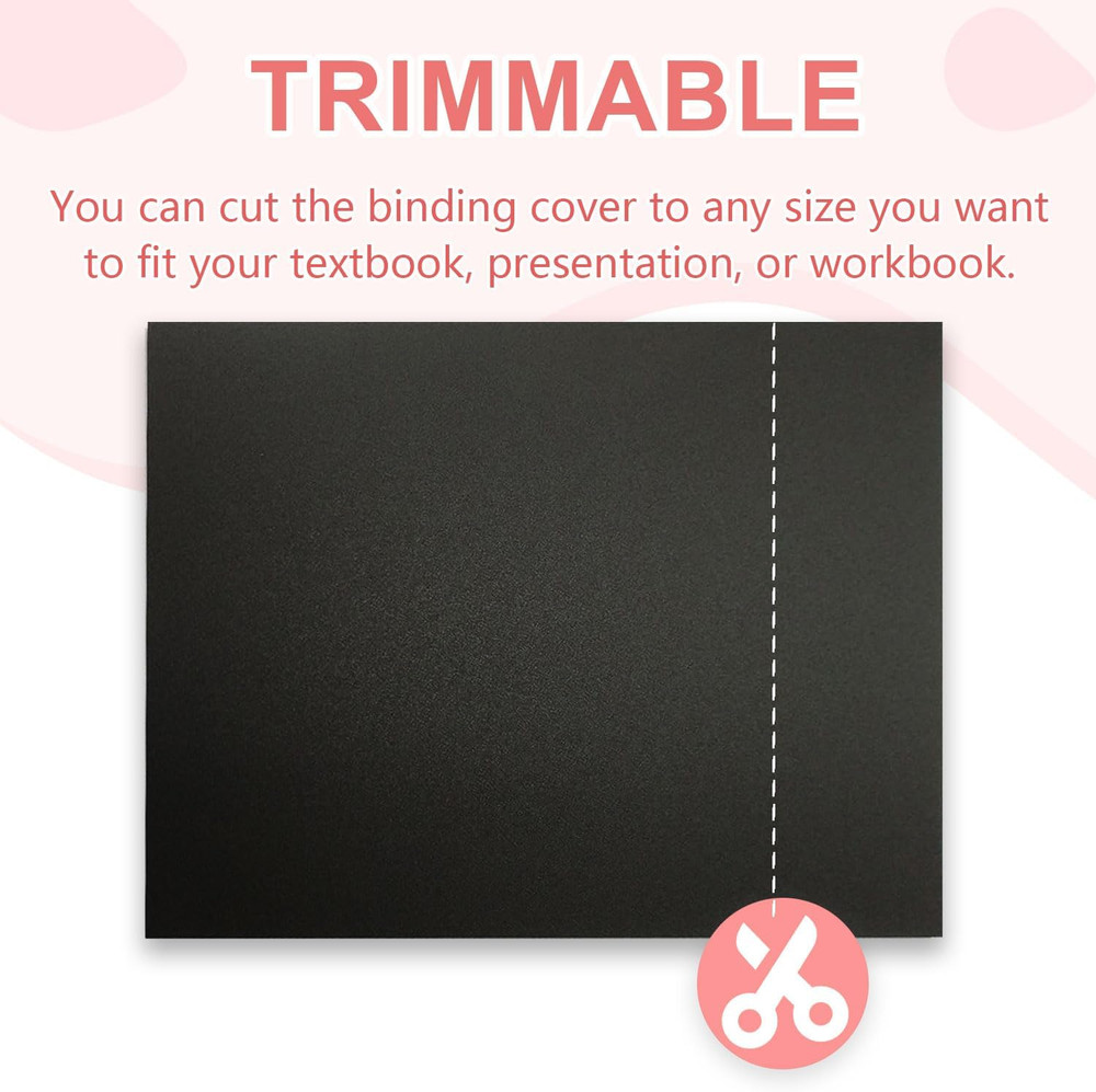100 Pack 12 Mil Poly Binding Covers,Sand Texture Binding Presentation Covers,8.5