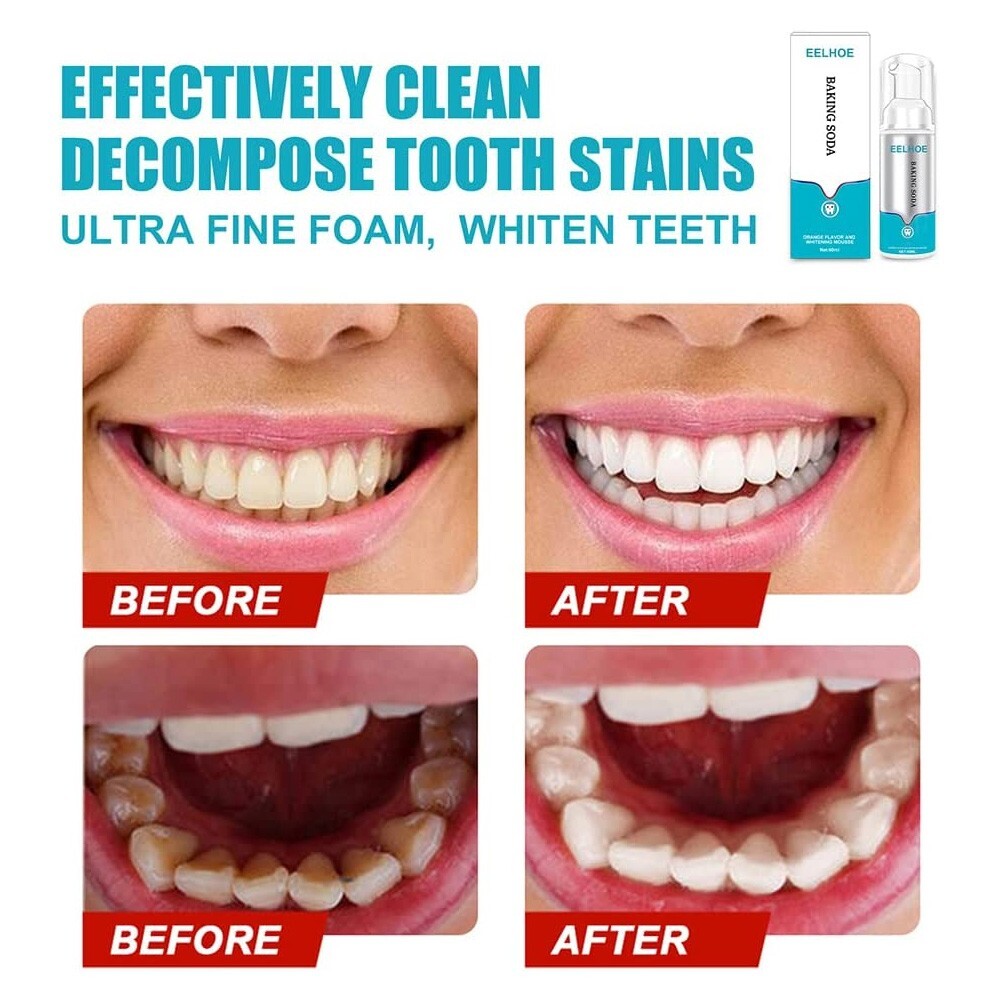Stain Remove Deep Cleaning Foam Toothpaste Baking Soda Teeth Whitening Brightify