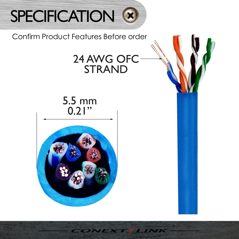 1x 1.5ft Blue CAT5E Network Wire LAN Cable Patch Cord Ethernet Internet Router
