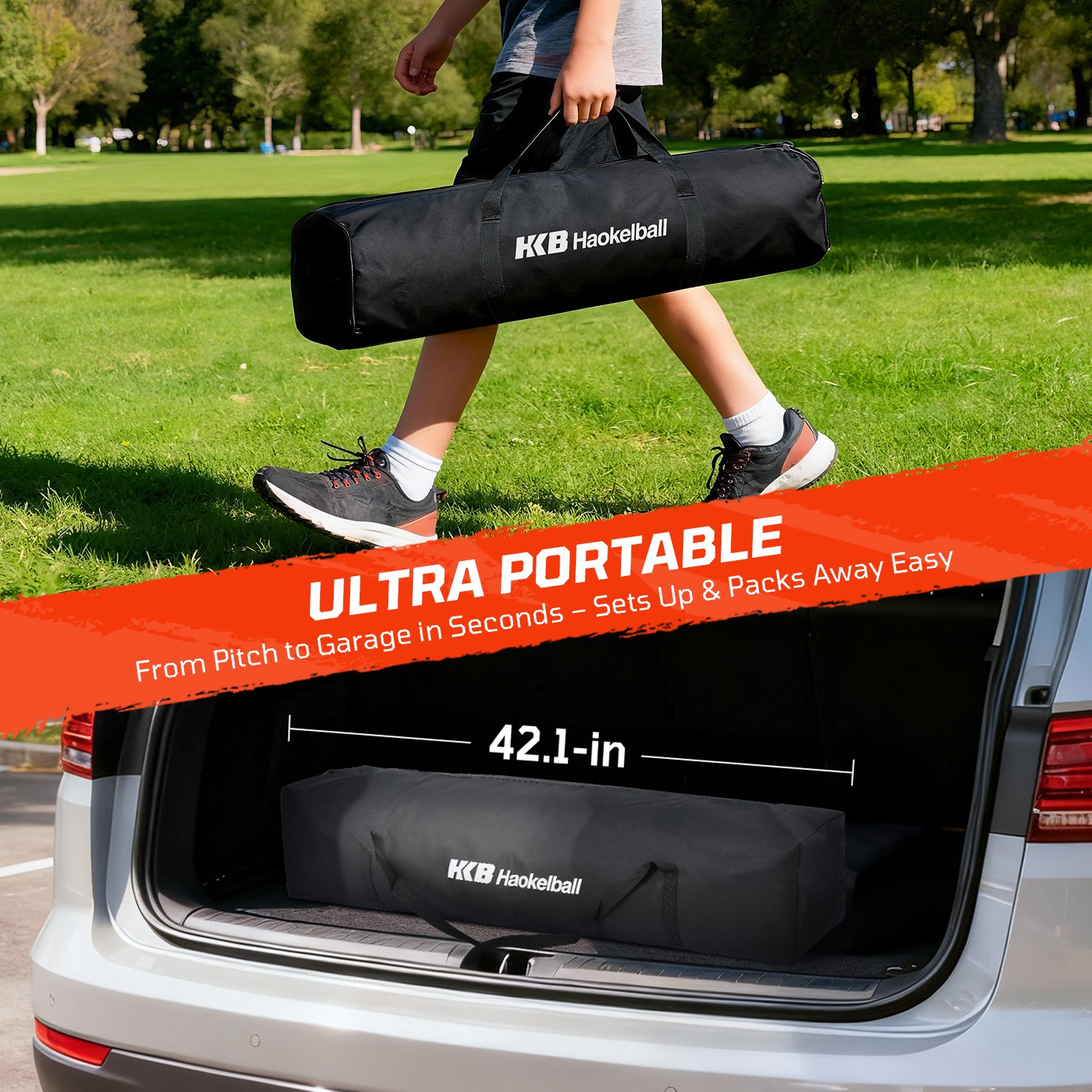 Portable Soccer Net 12x6ft Soccer Goal for Backyard Steel Frame with Net, Ladder