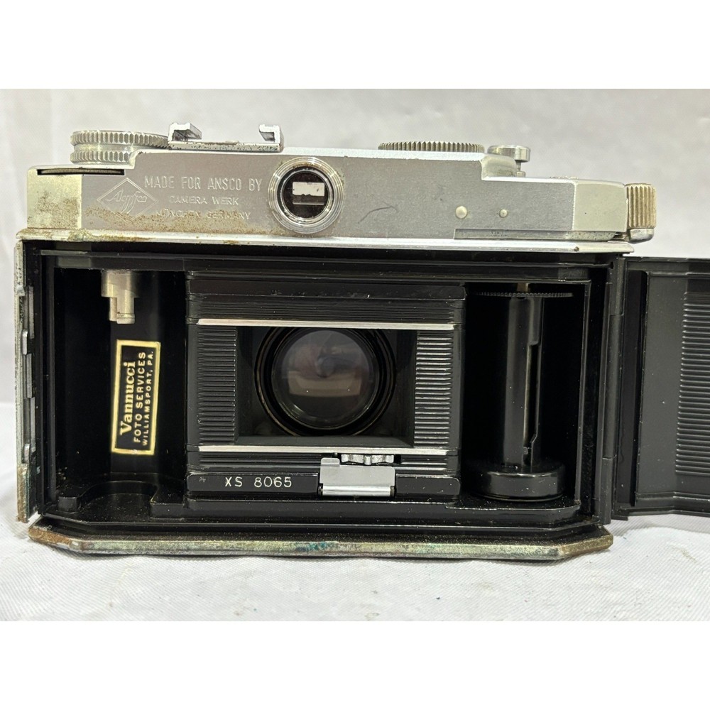 Ansco Karomat Rangefinder Camera w/ Synchro Compur Shutter & Leather Case AS IS