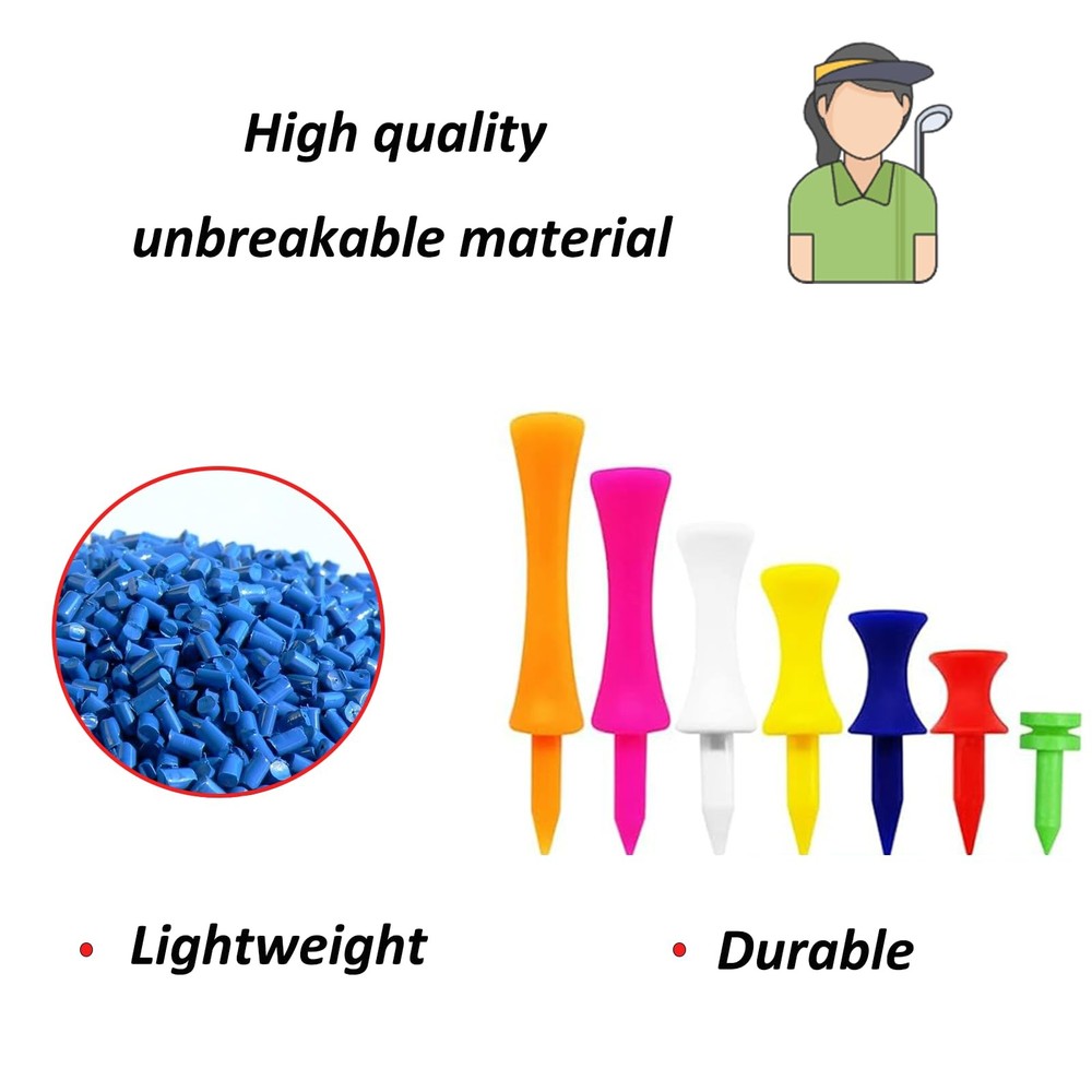 70 Pcs Golf Tees, Golf Step Down Plastic Tees Value Multiple Colors Size Bulk...