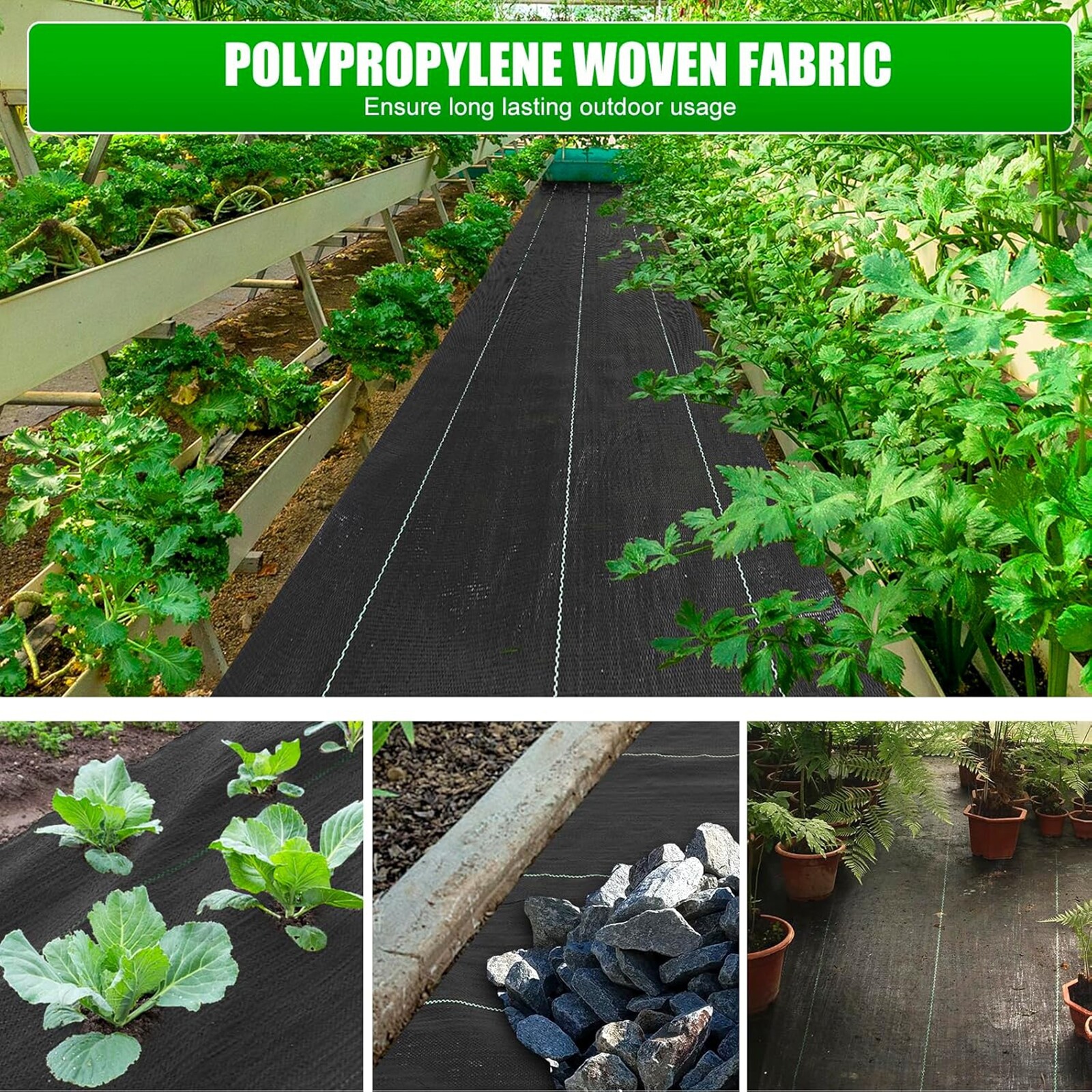 6' x 100' Woven Ground Cover Landscape Fabric 3.2-ounce Weed Barrier