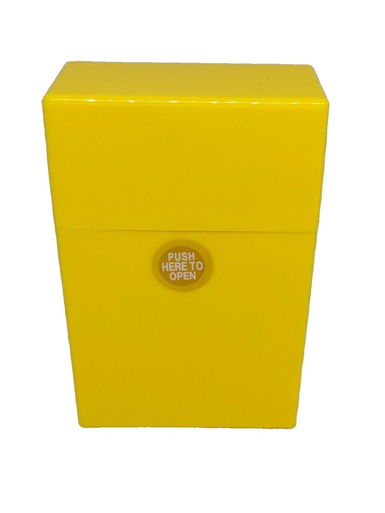 RYO Yellow Plastic King Size (Reg.) Push Button Cigarette Case