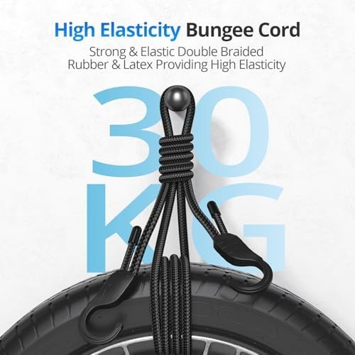 Adjustable heavy duty bungee cords with hooks