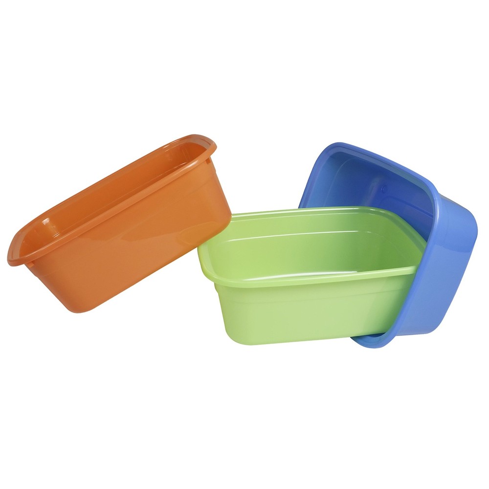 Nicesh 14 Quart Plastic NonSlip Dish Basin Pan, 3Pack