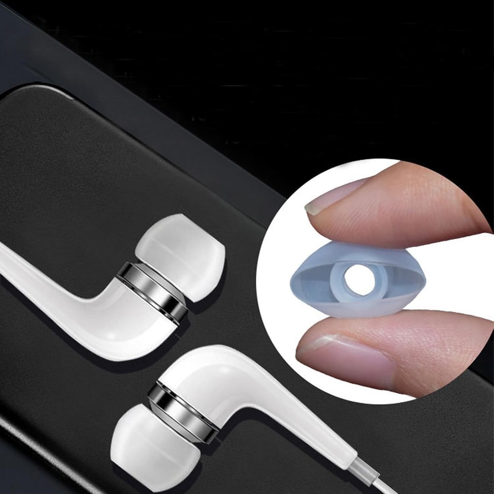 Ear Bud Rubber Tips, 36 Pcs Earbud Replacement Gray red+Black+White