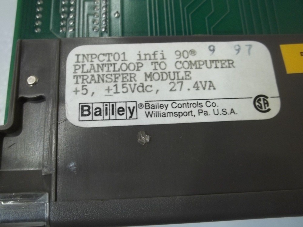 BAILEY INPCT01 PLANTLOOP TO COMPUTER TRANSFER MODULE UNMP