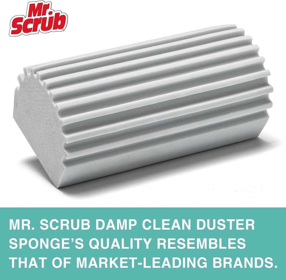 Reusable Grey Dust Cleaning Sponge Duster - 2 Pack Damp Dusting Sponge Set