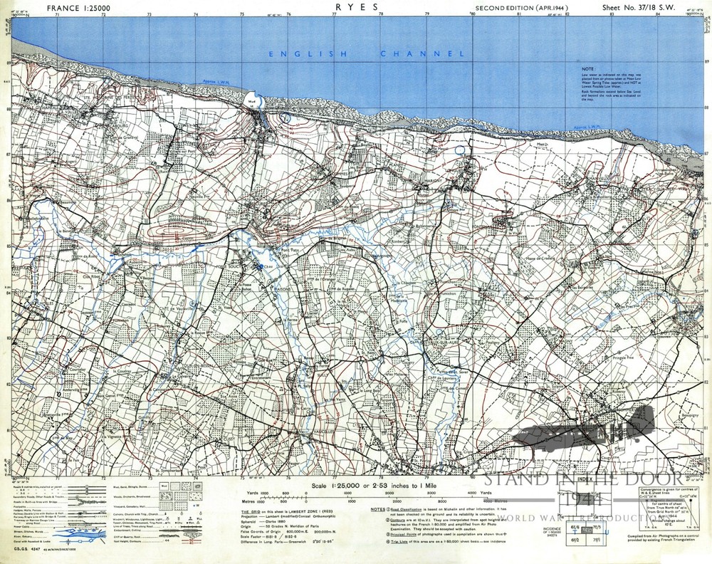 WW2 Normandy map D-Day map 5, 6, 7 Omaha Beach