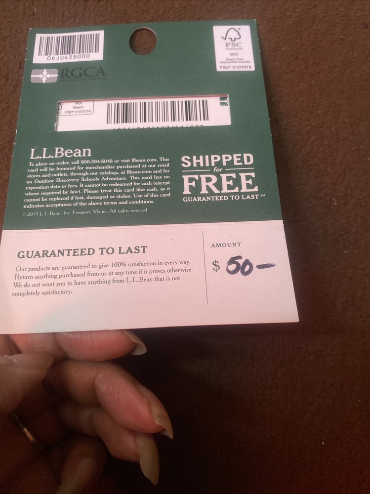 LL BEAN Happy Birthday GIFT CARD $50