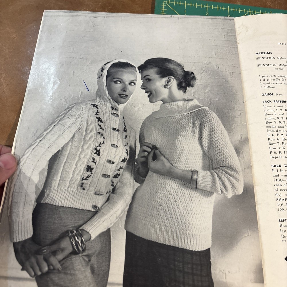 Spinnerin Sweaters Knitting Patterns 1957
